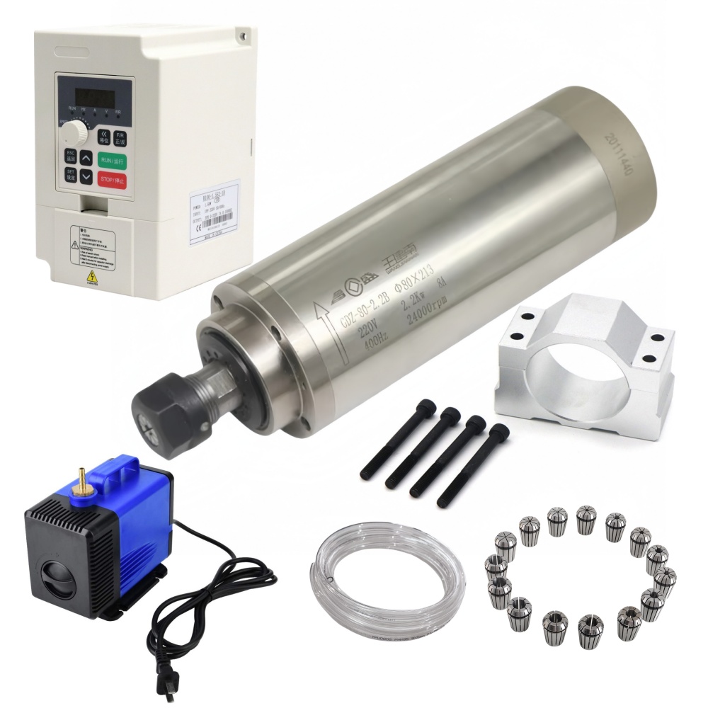 2.2Kw Water Cooled Spindle Kit Vfd - GDZ-80-2.2B 80 мм 2.2 кВт ER20