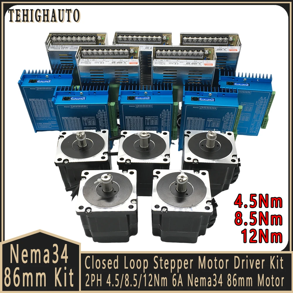Hybrid Servo Driver Nema 34 8.5Nm - Nema34 86 мм комплект шагового двигателя