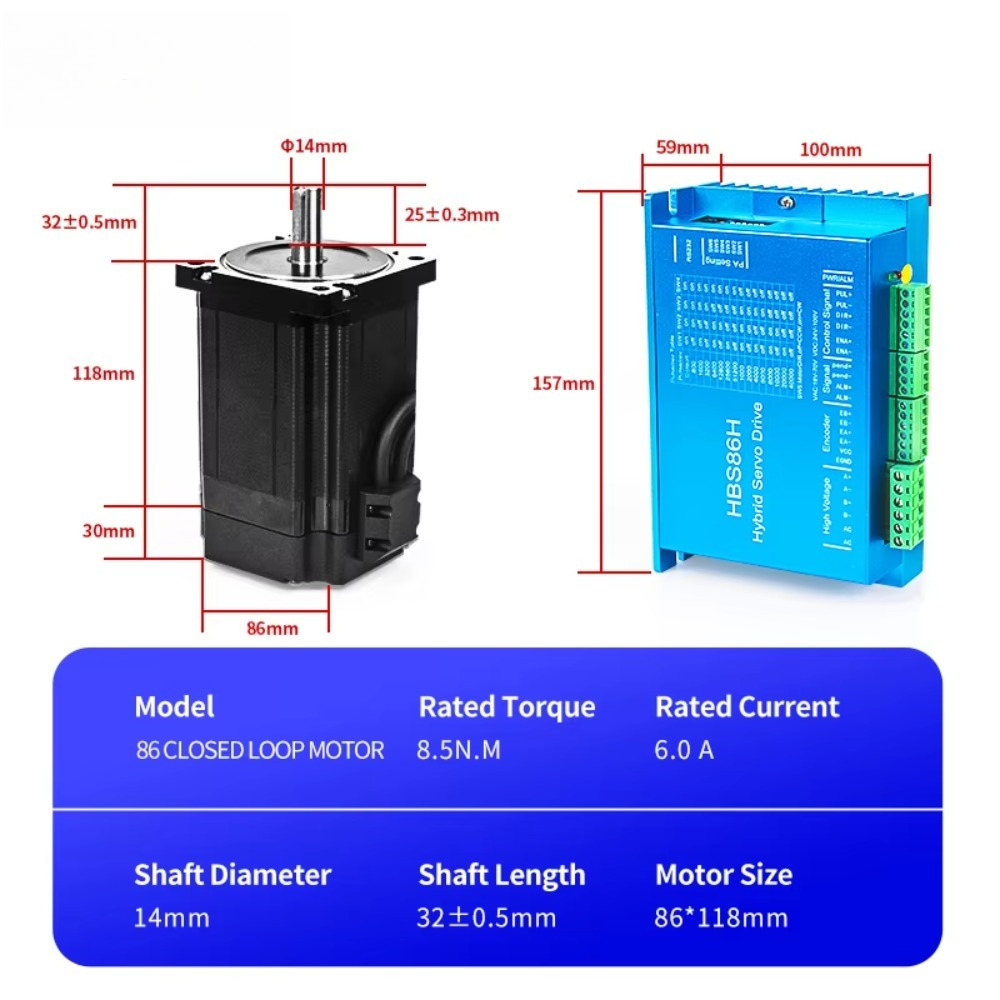 Hybrid Servo Driver Nema 34 8.5Nm - Гибридный сервопривод с замкнутым контуром NEMA