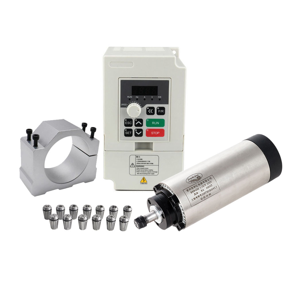 Air Cooled 1.5Kw Spindle Motor Inverter 110V - Комплект двигателя шпинделя с ЧПУ 80