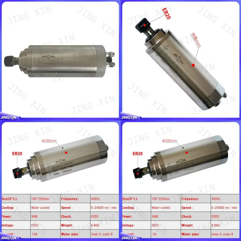 Er20 Collet Chuck Spindle Motor 220V - Индивидуальная комплектация для шпиндельного двигателя ЧПУ