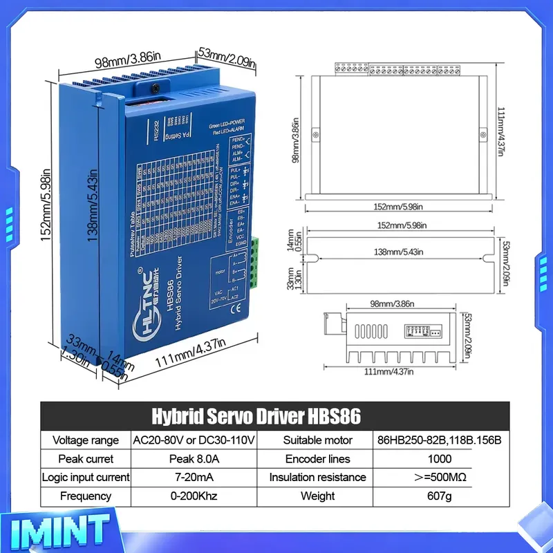 Комплект 4-осевых шаговых двиг – обзор и цена Hybrid Servo Driver Nema 34 8.5Nm