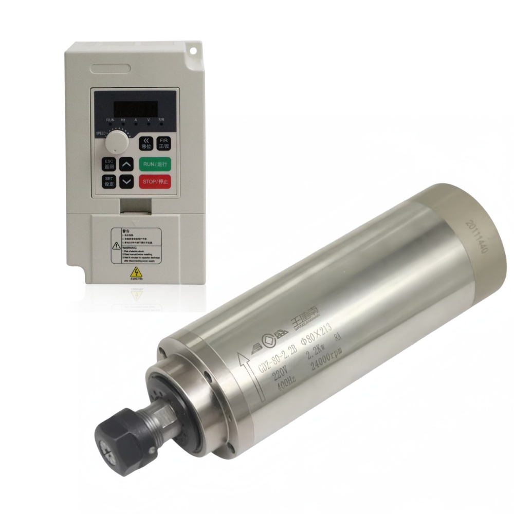 GDZ-80-2.2B 80 мм 2.2 кВт ER20 – обзор и цена 2.2Kw Water Cooled Spindle Kit Vfd