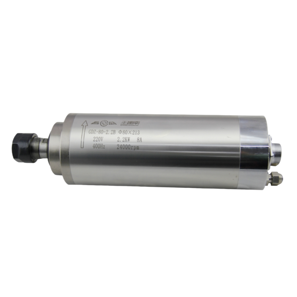 GDZ-80-2.2B 80 мм 2.2 кВт ER20 – обзор и цена 2.2Kw Water Cooled Spindle Kit Vfd