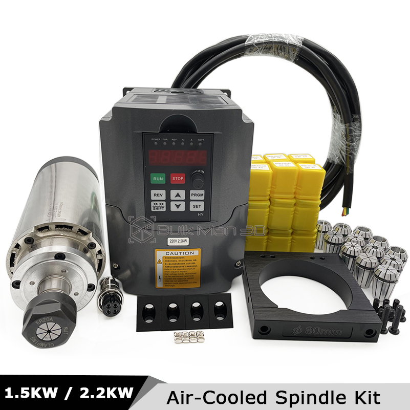 Комплект шпинделей с воздушным – обзор и цена Air Cooled 1.5Kw Spindle Motor Inverter 110V