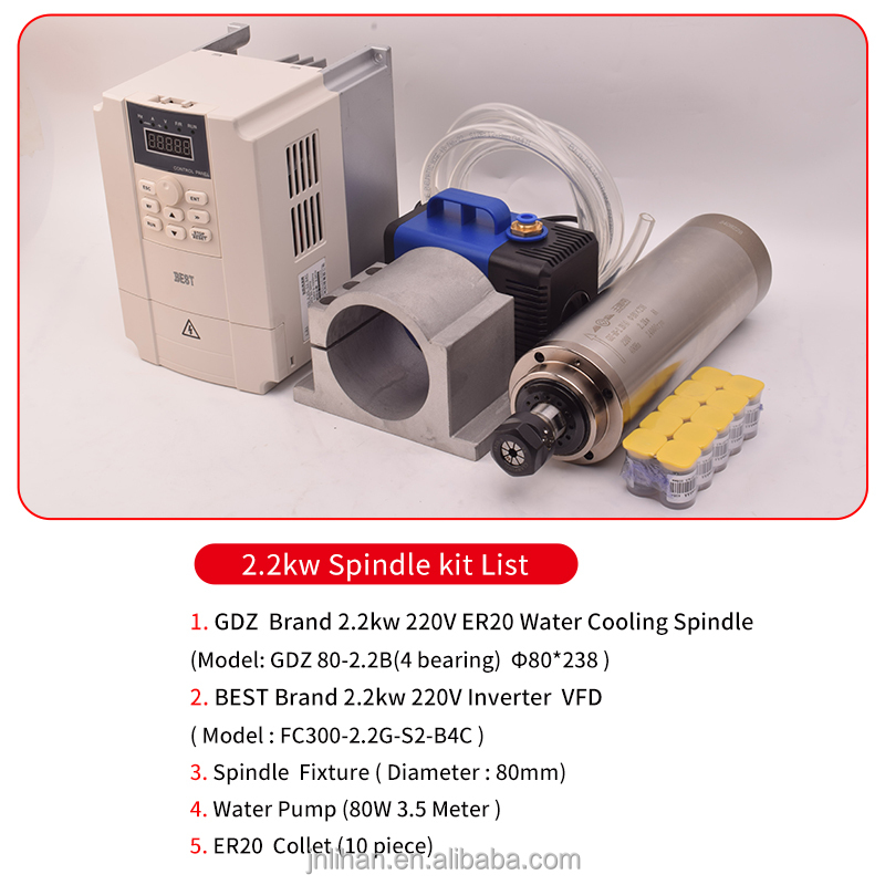 Комплект инверторного частотно – обзор и цена 2.2Kw Water Cooled Spindle Kit Vfd