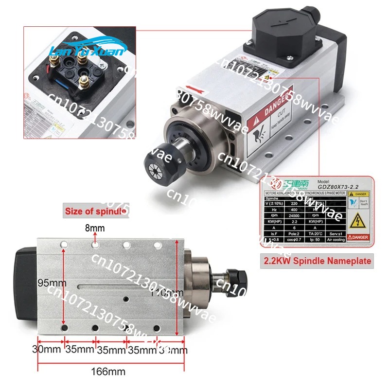 Комплект шпинделя с воздушным  – обзор и цена Air Cooled 1.5Kw Spindle Motor Inverter 110V