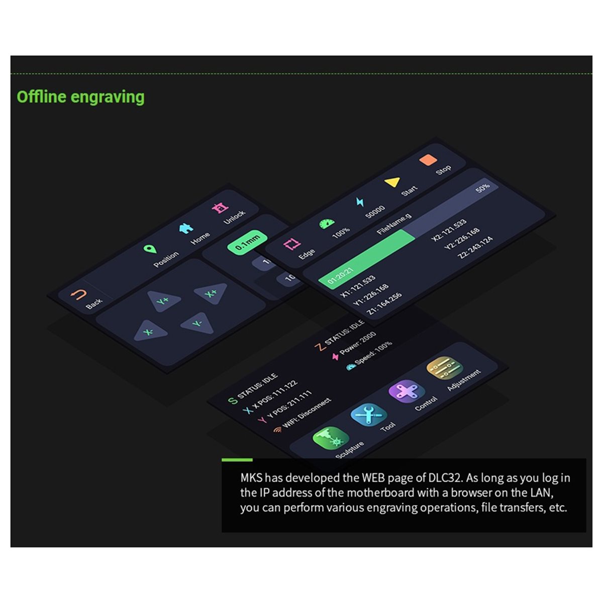 Плата контроллера Doings Offli – обзор и цена Grbl 32 Bit Control Board Offline Display