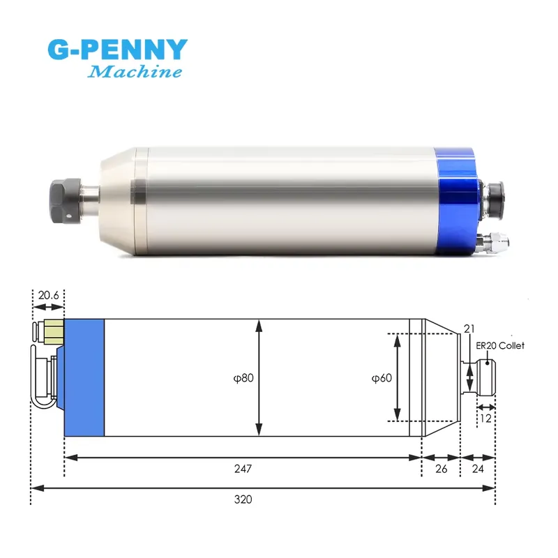 Шпиндельный комплект G-Penny 2 – обзор и цена 2.2Kw Water Cooled Spindle Kit Vfd