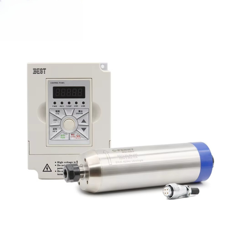 Комплект шпиндельного двигател – обзор и цена 2.2Kw Water Cooled Spindle Kit Vfd