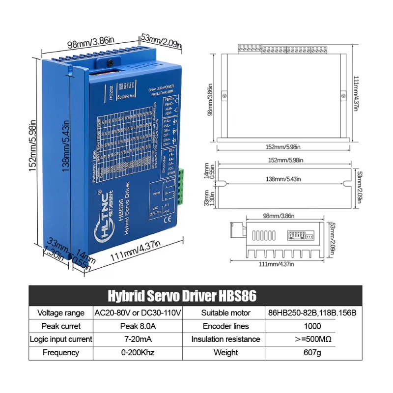 Комплект из 4-х 4-осевых шагов – обзор и цена Hybrid Servo Driver Nema 34 8.5Nm